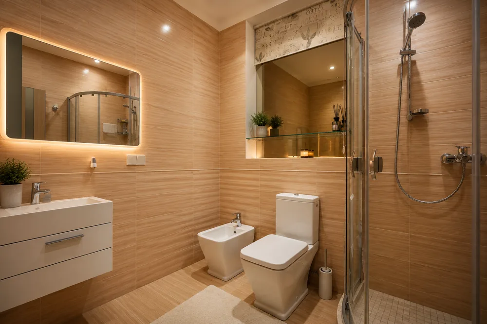 Baño impecable tras una limpieza profunda de ABI Cleaning Services en Maryland